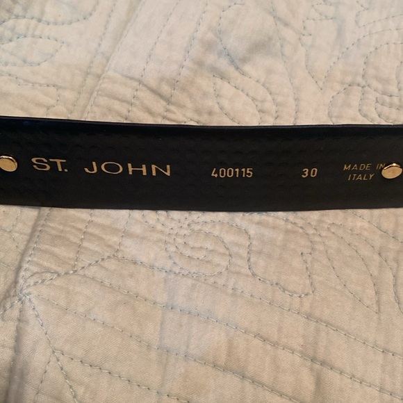 St. John Black and Gold Studded Belt - Picture 2 of 6